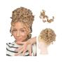 Imagem de Extensões de Cabelo Coque Bagunçado - Sintético, Marrom Escuro (60g) - Com Elástico
