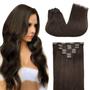 Imagem de Extensões de cabelo DOORES Clip in Remy Human Hair 40 cm 120 g 7 unidades