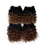 Imagem de Extensões De Cabelo Sintético Curto Encaracolado Loiro Mel 8 10 Polegadas 4 Peças/lote Com Fecho
