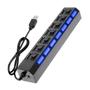 Imagem de Extensor Usb Hub 2.0 7 Portas Cabo Regua High Speed