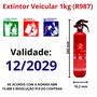 Imagem de Extintor Automotivo / Veicular ABC 1kg - 3 polegadas R987 (Fino) 5 Anos Resil