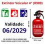 Imagem de Extintor Automotivo Veicular ABC 1kg - 4 polegadas R989 (Gordinho) 5 Anos Resil