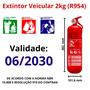 Imagem de Extintor Automotivo Veicular ABC 2kg - R954 (Empinhadeira/Caminhão/Náutico) 5 Anos com Suporte Resil