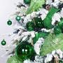 Imagem de Extra Grande Pendurado Cabeça de árvore À prova de árvore Limpar enfeites de bola de Natal 3,93 polegadas, bola de mercúrio decorativa com enfeites de árvore ganchos para natal conjunto de 4,verde