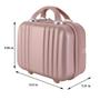 Imagem de Exttlliy Mini Hard Shell Hard Travel Luggage Cosmetic Case, Pequena mala de transporte portátil para maquiagem (Rose Gold)