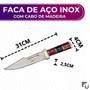 Imagem de Faca Aço Inox com Detalhe Dourado e Cabo Madeira para Churrasco Camping Caça Pesca - Luatek