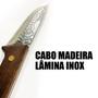 Imagem de Faca Artesanal Cabo Madeira King Angus Churras amigos Cutelaria Bainha ponta Fina Presente Pai Amigo Marido