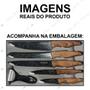 Imagem de Faca Artesanal/ Profissional Cozinha/ Churrasco Média- cabo de madeira lâmina em aço carbono