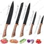 Imagem de Facas de cozinha aço inoxidável 6 pçs conjuntos cutelo corte utilitário chef faca tesoura descascador frutas slicer peix