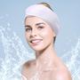 Imagem de Facial Spa Headband Hoteam, pacote com 30 poliéster, ajustável, branca