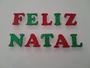 Imagem de Faixa Aplique Decorativo Eva Feliz Natal Verde e Vermelho Brilho Letras de 16cm