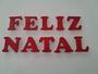 Imagem de Faixa Aplique Enfeite Eva Feliz Natal Vermelho Glitter Letras de 13cm