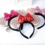 Imagem de Faixa De Cabeça Com Laço De Lantejoulas Da Minnie Mouse, Tamanho Grande, Para Mulheres, Festa,