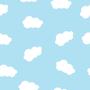 Imagem de Faixa de Parede Nuvens em Azul para Quarto Infantil 10mx10cm