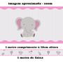 Imagem de Faixa Decorativa Papel De Parede Elefante Rosa Infantil quarto Bebê