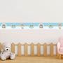 Imagem de Faixa Decorativa Urso Príncipe Azul Claro Infantil quarto Bebê Adesivo de Parede