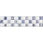 Imagem de Faixa Retangular 8,5x35cm Branco e Azul Gabriella