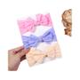 Imagem de Faixas de Cabelo para Bebê - Kit com 3 Tiaras de Malha Elástica