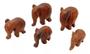 Imagem de Família de Elefantes Escultura Em Madeira Miniatura 5 Peças