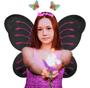 Imagem de Fantasia Borboleta Infantil Saia Asa Arco Carnaval Festa Varinha Asinha Sainha Arquinho Orelhinhas Lindas Festas Fadinha