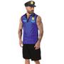 Imagem de Fantasia Carnaval Policial Masculino Adulto Roupa com Cap