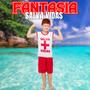 Imagem de Fantasia Conjunto Camisa e Bermuda Salva Vidas Infantil Masculina Fantasias Para Menino Criança