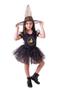 Imagem de Fantasia De Bruxa Feiticeira Infantil Com Saia De Tule Com Brilho Com Chapeu Halloween