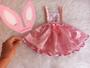 Imagem de Fantasia De Coelhinha Em Tule Rosa Bebê Sofisticação Kit 