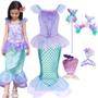 Imagem de Fantasia de Sereia Ariel para Meninas - Vestido para Festa de Halloween e Carnaval