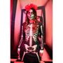 Imagem de Fantasia Esqueleto Feminina Adulto Halloween Caveira Mexicana Cosplay Esqueleta Festa Dia Das Bruxas Noites do Terror