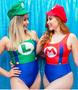 Imagem de Fantasia Feminina Mario bros body Mario e Saia de tule Azul linda