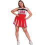 Imagem de Fantasia Feminina Plus Size Carnaval e Festas Vestido Líder de Torcida USA Cheerleaders Americana