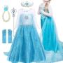 Imagem de Fantasia Frozen Vestido Infantil Princesa Elsa Acessórios