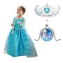 Imagem de Fantasia Frozen Vestido Infantil Princesa Elsa Acessórios Menina