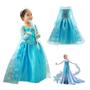 Imagem de Fantasia Frozen Vestido Infantil Princesa Elsa Com Capa