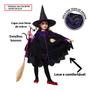Imagem de Fantasia Halloween Infantil de Bruxa Luxuosa Capa e Chapéu