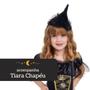 Imagem de Fantasia Infantil Bruxinha Com Tiara Chapéu Festa Carnaval e Halloween