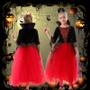 Imagem de Fantasia Infantil Halloween Bruxinha Diabinha Vestido Luxo