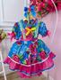 Imagem de Fantasia Infantil Junino Rosa Chiclete e Azul Florido Festas