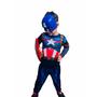 Imagem de Fantasia Infantil Longa Capitão America Com Enchimento Escudo E Mascara