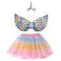 Imagem de Fantasia Infantil Menina Princesa Kit 4pçs Borboleta Fadinha Carnaval Vestido Varinha Feminina Férias