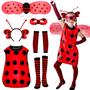 Imagem de Fantasia INNOCHEER Ladybug para meninas de 2 a 10 anos com acessórios