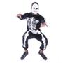Imagem de Fantasia Macacão Esqueleto Longo Caveira Adulto Cosplay Halloween Carnaval Festa Zumbi Dia Das Bruxas Noites do Terror