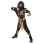 Imagem de Fantasia Ninja Preto e Dourado Infantil com Acessórios