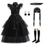 Imagem de Fantasia QIEMIAO Wednesday Addams Dress Kids Halloween 7-8Y