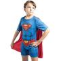 Imagem de Fantasia Roupa Menino Super Homem Superman Super Herói Dc Luxo Premium Original Com Capa 