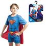 Imagem de Fantasia Roupa Menino Super Homem Superman Super Herói Dc Luxo Premium Original Com Capa 