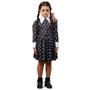 Imagem de Fantasia Vandinha Vestido Estampado Infantil - Familia Addams - Halloween