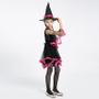 Imagem de Fantasia Vestido Bruxinha Infantil Meninas Halloween + Chapéu