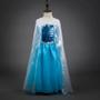 Imagem de Fantasia Vestido Elsa Frozen Com Capa Meninas Princesas